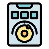 Remote control with buttons and rotating selector switch managing smart home devices vector