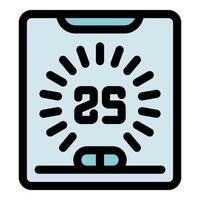 Smartphone showing twenty five seconds timer countdown interface vector