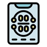 Online eye test showing optometry chart on smartphone screen vector