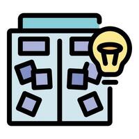 Task board showing innovative ideas and project management progress vector