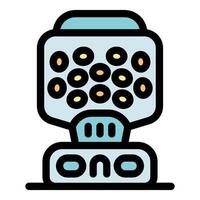 Lighting equipment emitting light with on button, professional studio floodlight vector