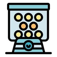 Lottery machine displaying colorful balls for gambling and prize drawings vector