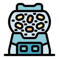 Lottery machine mixing balls with winning numbers vector