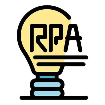 rpa robótico proceso automatización ligero bulbo innovación tecnología vector