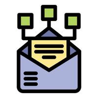 Email marketing campaign sending automated messages to multiple recipients vector