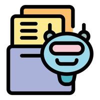Chatbot managing digital documents and data processing vector
