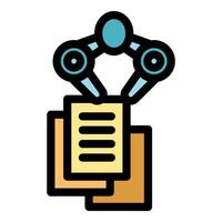 Innovative document management system scanning files with optical recognition technology vector
