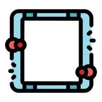 Decorative frame with rounded corners and red circles representing pushpins vector