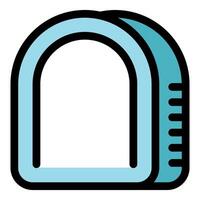 Pet door providing easy access for pets to enter and exit home vector
