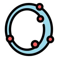 Loading circle with five red dots representing progress or cycle vector