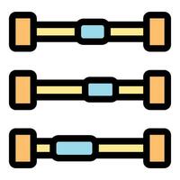Three fuses limiting electric current flowing through circuit vector