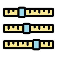 Three horizontal adjustment sliders with scale and control button vector