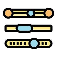 Three slider buttons showing different adjustment levels vector