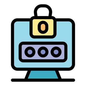 computadora seguridad demostración contraseña y candado proteger información vector