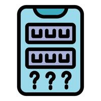 Smartphone showing question marks and server racks, data storage and cloud computing concept vector