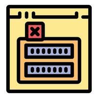Browser window displaying wrong password, showing a security alert vector