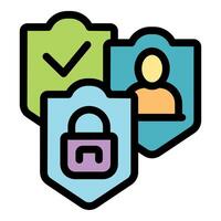 Secure user access ensuring privacy and data protection with checkmark symbol and padlock icon vector