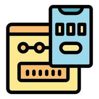 Secure online payment with credit card and smartphone application vector