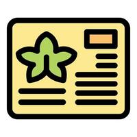Seed packet with star shaped green leaf and planting instructions vector