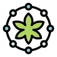 Green blossom surrounded by interconnected nodes symbolizing nature's network vector