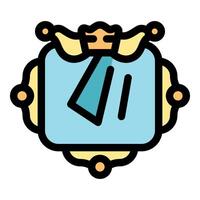 Royal decree displaying blue banner and golden crown in ornate frame vector