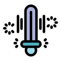 Futuristic lamp emitting light and sound waves with loading indicators vector