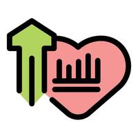Growing love and health stats showing increasing affection and wellbeing vector
