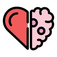 Logic and love combining in a heart shaped brain symbol vector