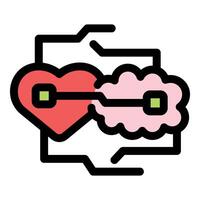 Electronic circuit connecting heart and brain, merging logic and emotion vector