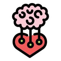 Brain controlling heart with strings, emotional intelligence concept vector