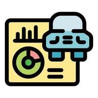 Car statistics showing growth with charts and data analysis vector