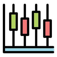 Candlestick chart showing stock market fluctuations and trends vector