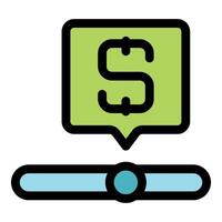 Adjusting price slider with dollar currency icon showing payment progressing vector