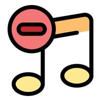 Mute music note icon representing silence and no sound vector
