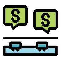Subway train arriving at platform with destination indicator showing letter s vector