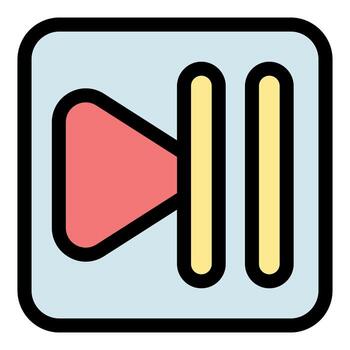 Pause button showing stop in playback functionality vector