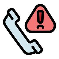 Phone call warning showing caution or important notification vector