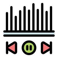 Audio player interface showing paused song with playback controls vector