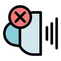 Mute sound icon showing quiet please, no music, or do not disturb sign vector