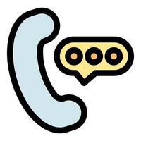 Phone receiver with speech bubble symbolizing ongoing communication vector