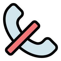 Phone receiver with a red cross sign denying incoming calls vector