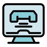 Online fitness training program displaying on computer screen vector