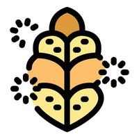 Wheat grain growing surrounded by rotating circles representing growth and progress vector