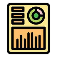 Business dashboard showing key performance indicators with charts and data visualizations vector