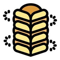 Wheat grain growing and producing flour for bread and bakery products vector