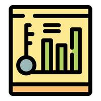 Temperature monitoring system showing growing chart and thermometer icon vector