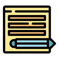 Digital notepad and pencil for taking notes and writing vector