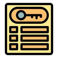 Secure digital document protecting information with encryption key vector