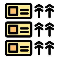 Server room with multiple servers and upward arrows indicating data upload vector
