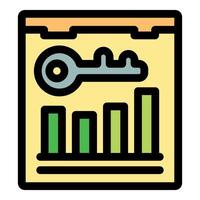 Keyword research unlocking success in seo strategy with growing bar chart vector